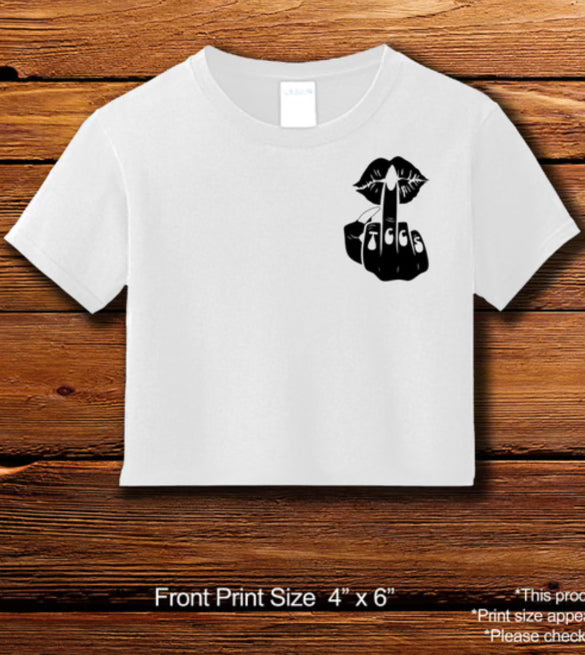 Girl Goon with Middle Finger Crop Top